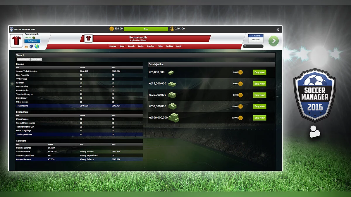 Скриншот из игры Soccer Manager 2016 - 17