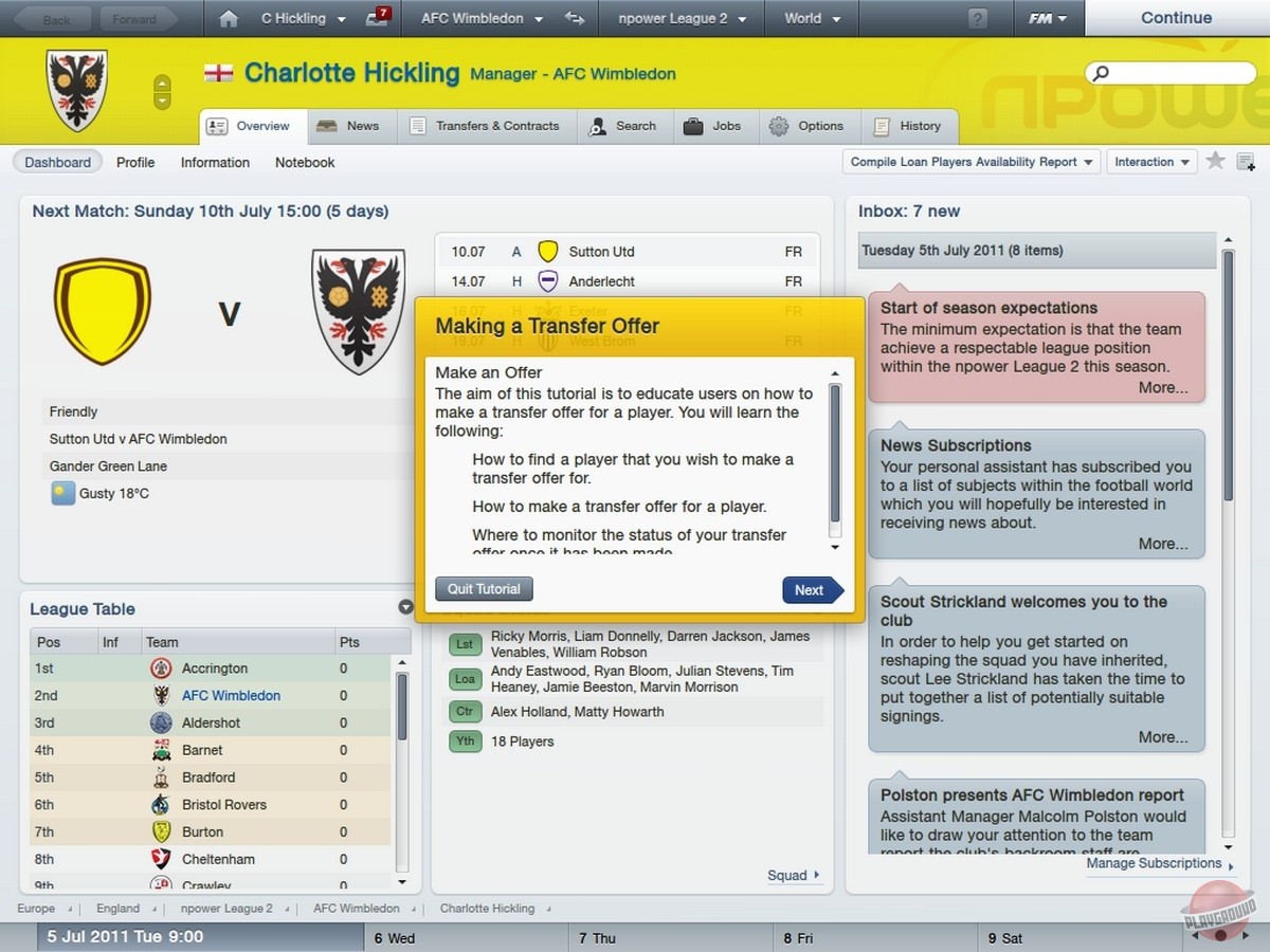 Скриншот из игры Football Manager 2012 - 19