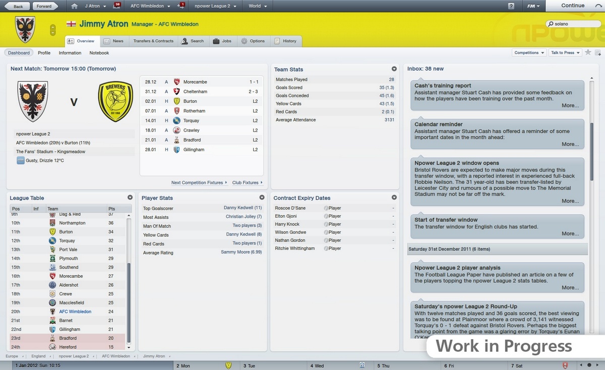 Скриншот из игры Football Manager 2012 - 52