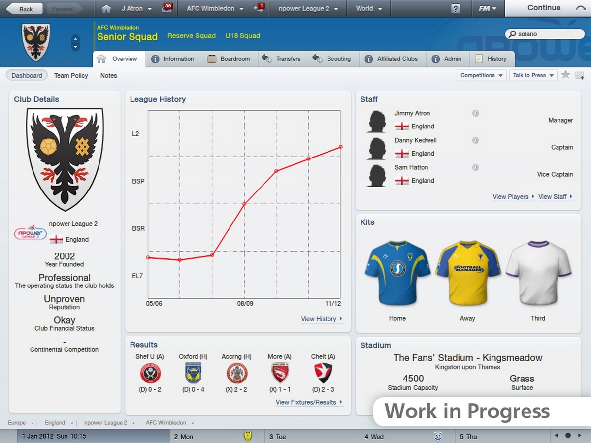 Скриншот из игры Football Manager 2012 - 43
