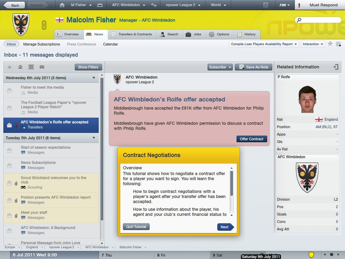 Скриншот из игры Football Manager 2012 - 15