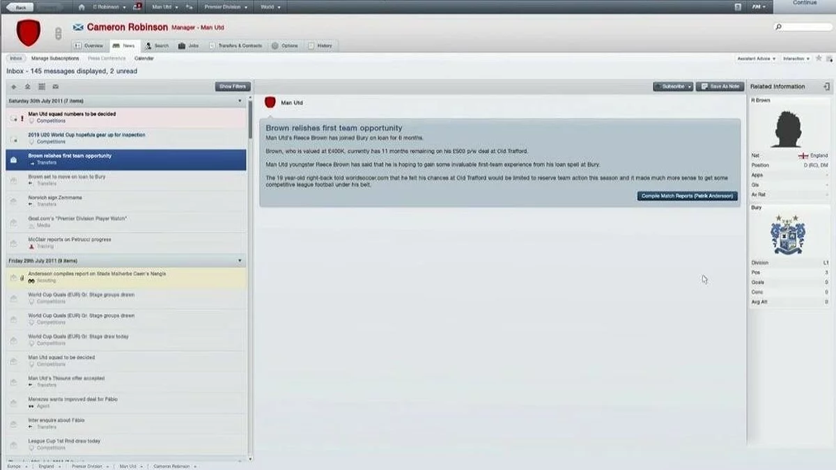 Скриншот из игры Football Manager 2012 - 12