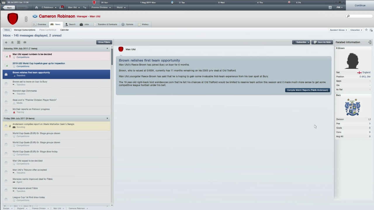 Скриншот из игры Football Manager 2012 - 49