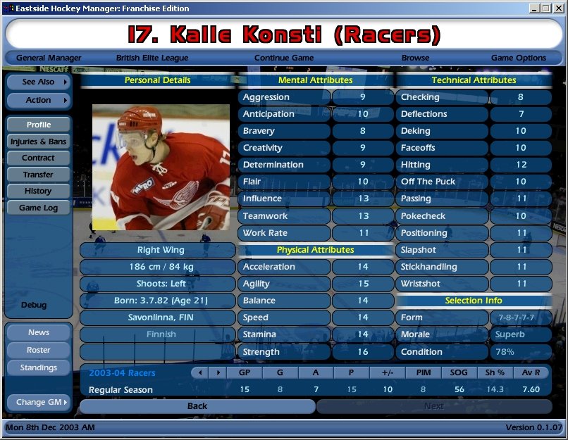 Скриншот из игры NHL Eastside Hockey Manager - 27
