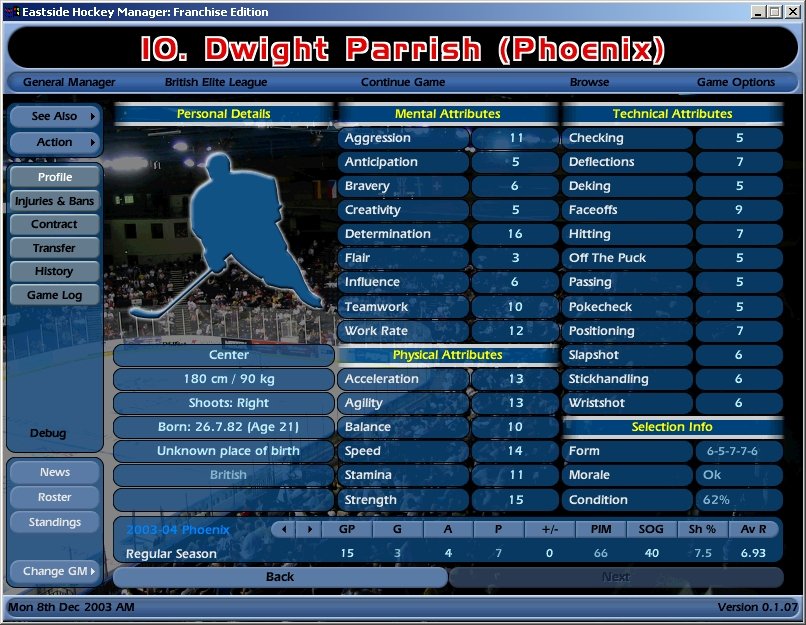 Скриншот из игры NHL Eastside Hockey Manager - 13