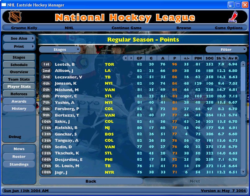Скриншот из игры NHL Eastside Hockey Manager - 18