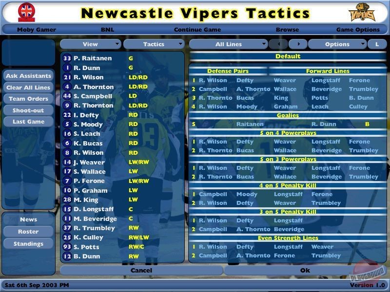 Скриншот из игры NHL Eastside Hockey Manager - 9