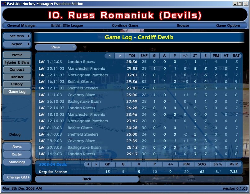 Скриншот из игры NHL Eastside Hockey Manager - 6