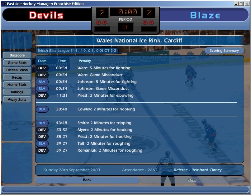Скриншот из игры NHL Eastside Hockey Manager - 4