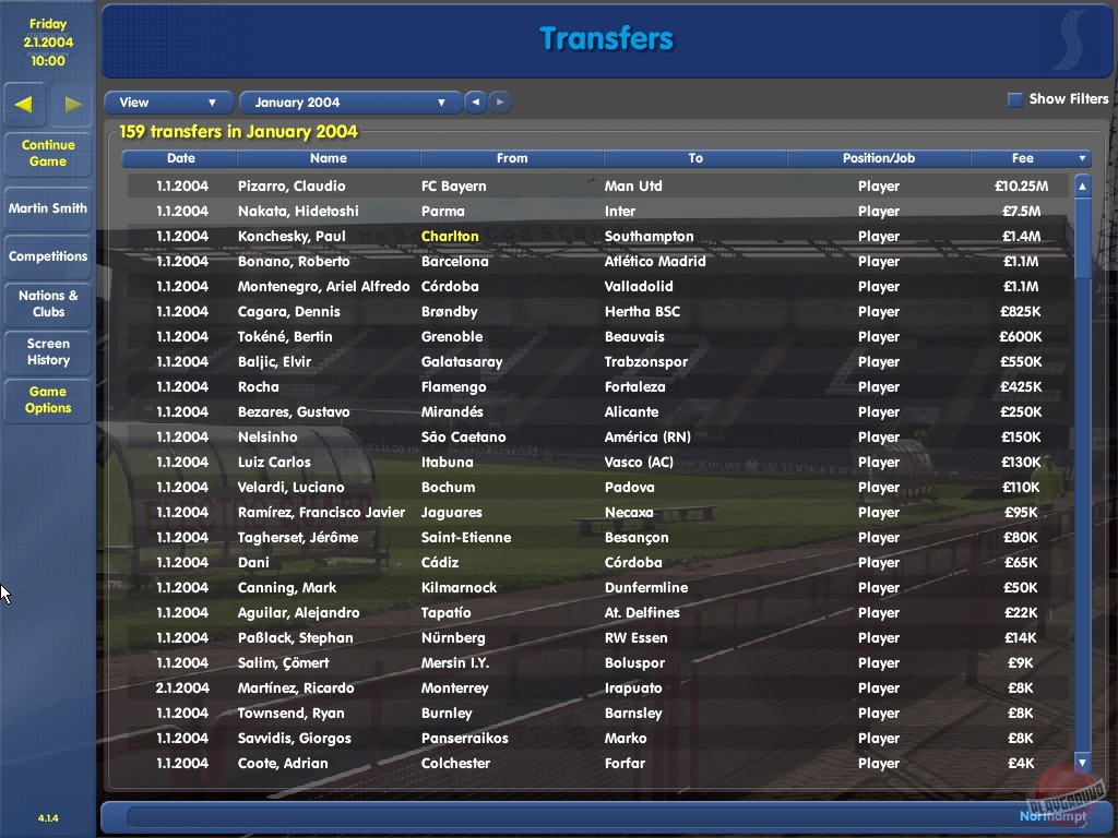 Скриншот из игры Championship Manager 03-04 - 2