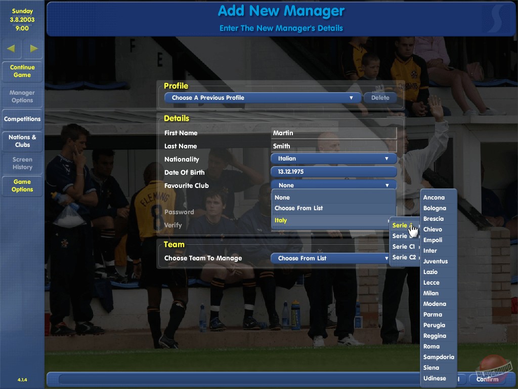 Скриншот из игры Championship Manager 03-04 - 19