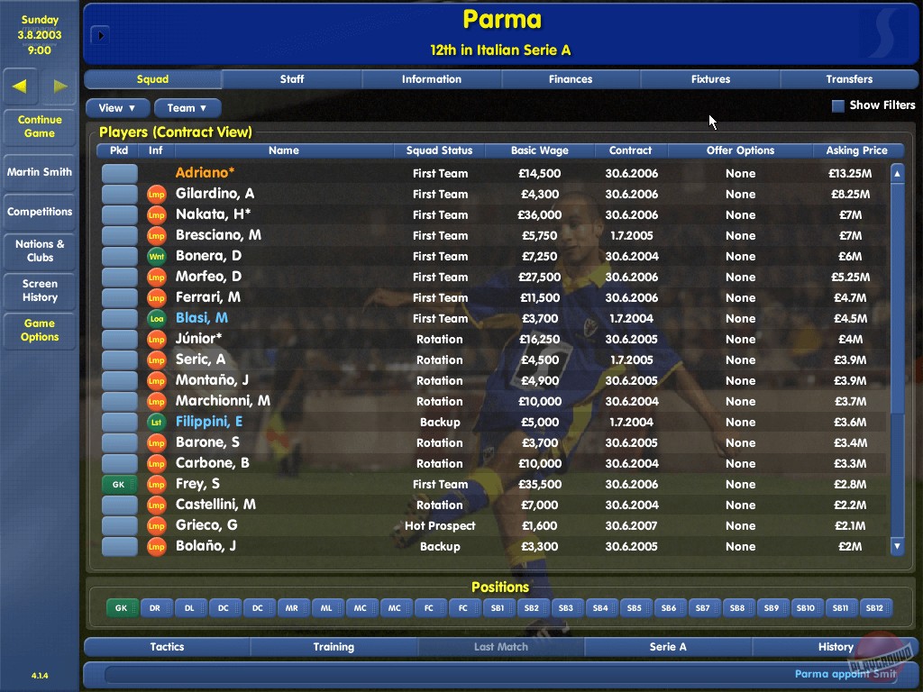 Скриншот из игры Championship Manager 03-04 - 17