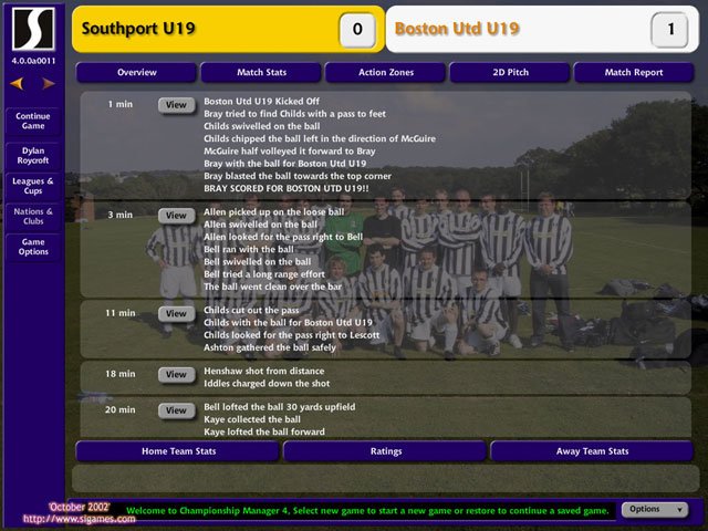 Скриншот из игры Championship Manager 4 - 22