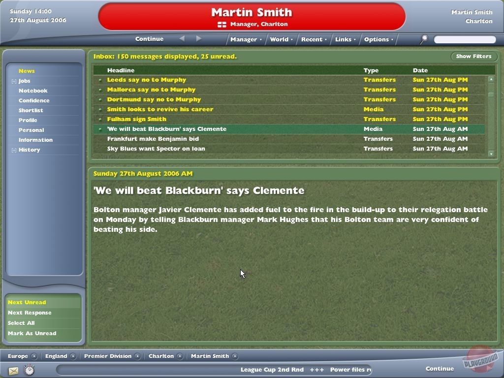 Скриншот из игры Football Manager 2005 - 6