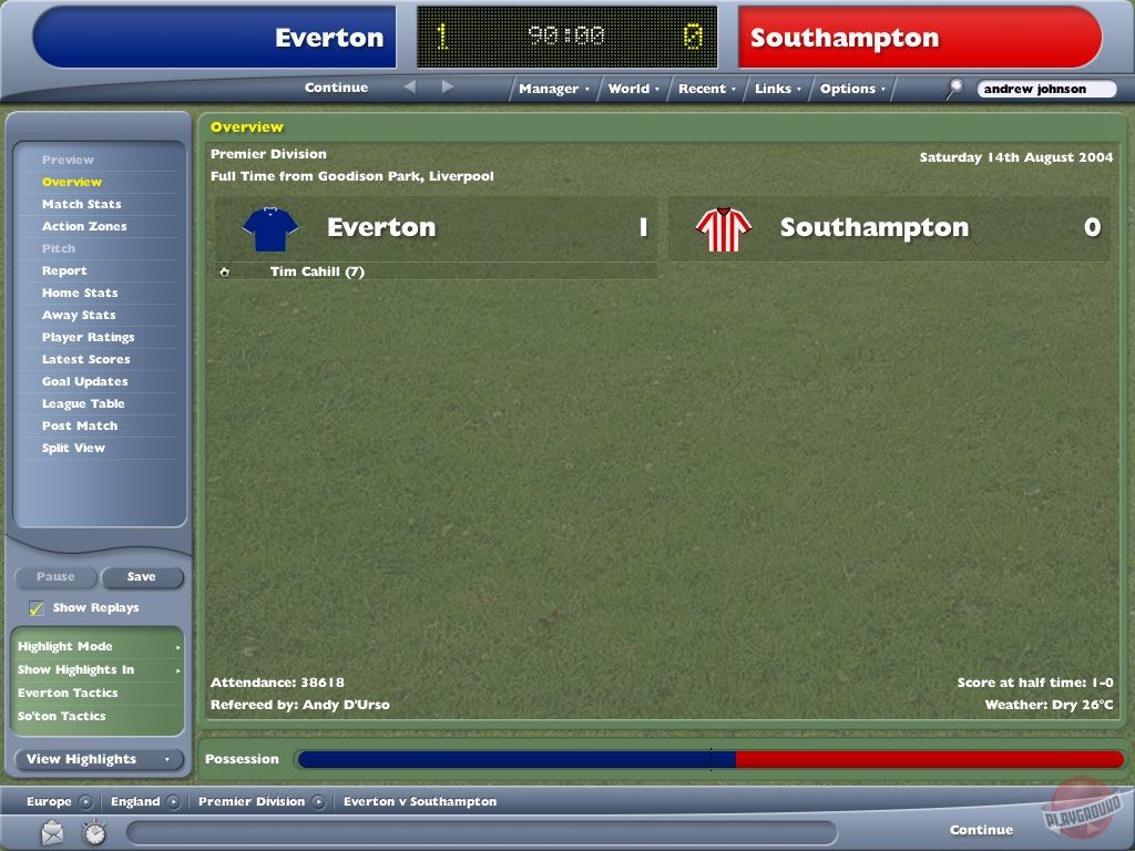 Скриншот из игры Football Manager 2005 - 11