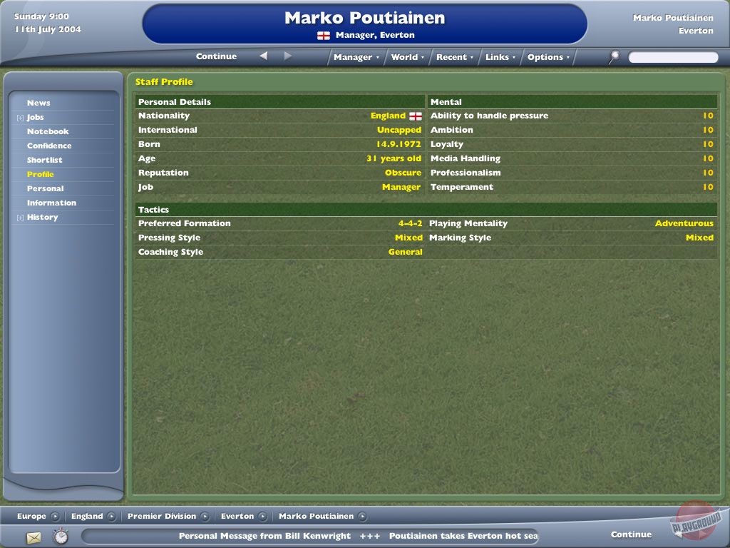 Скриншот из игры Football Manager 2005 - 10