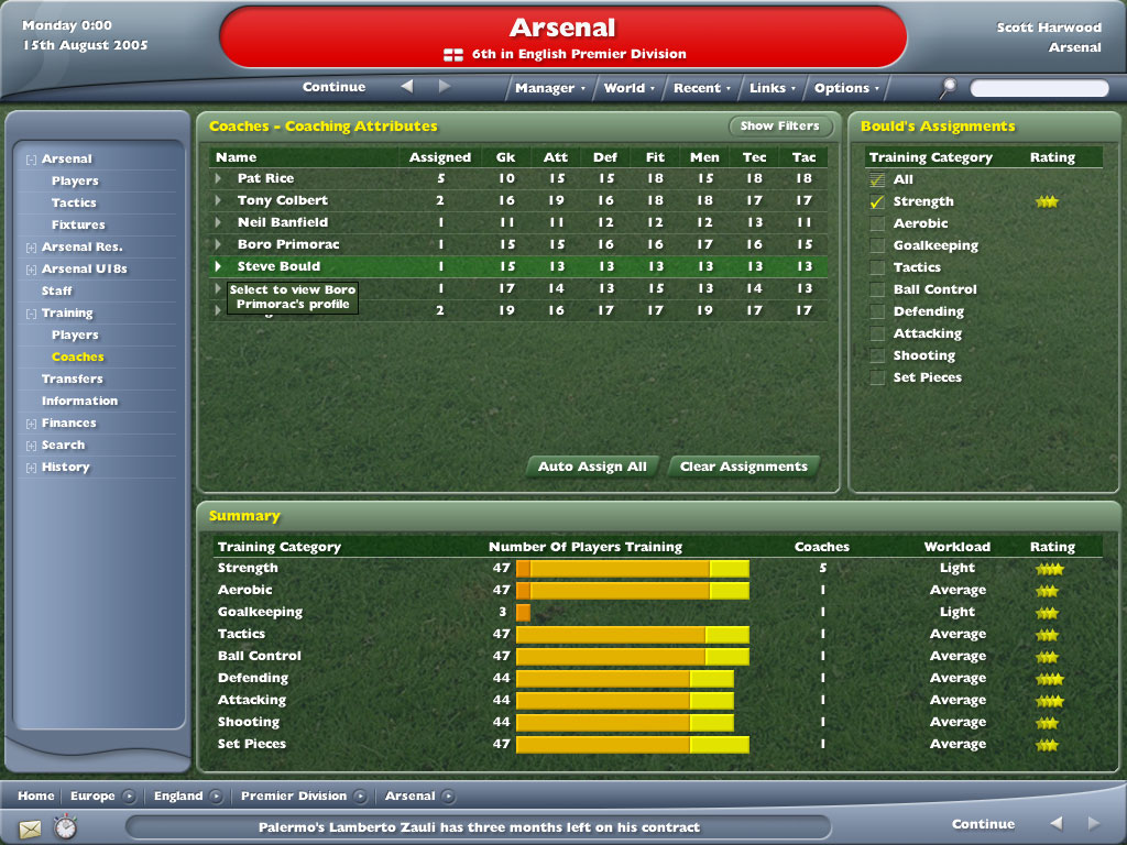 Скриншот из игры Football Manager 2006 - 21