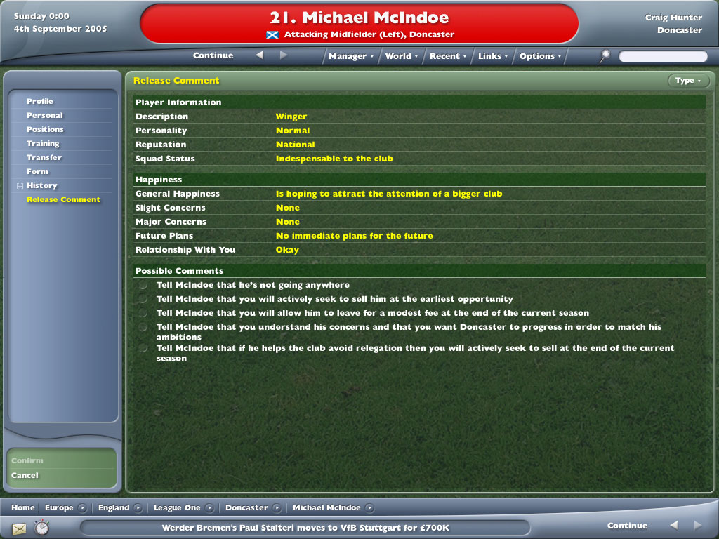 Скриншот из игры Football Manager 2006 - 53