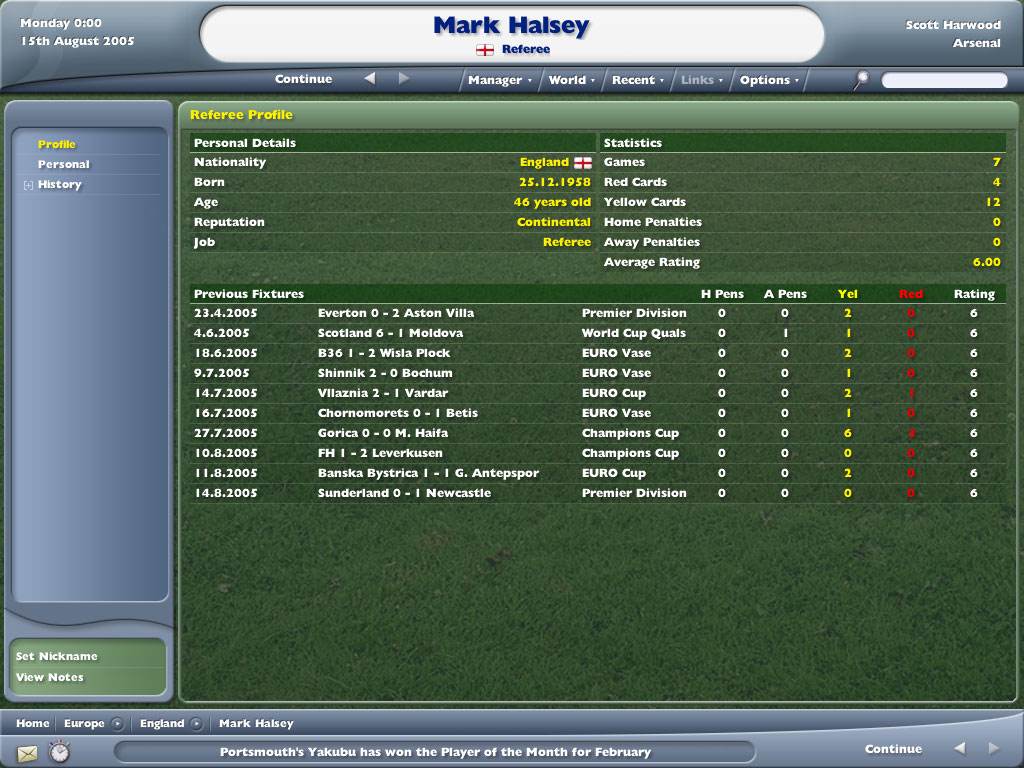 Скриншот из игры Football Manager 2006 - 19