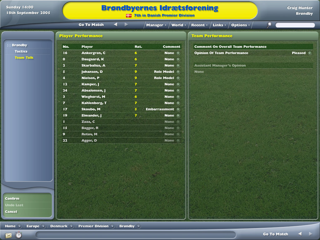 Скриншот из игры Football Manager 2006 - 46