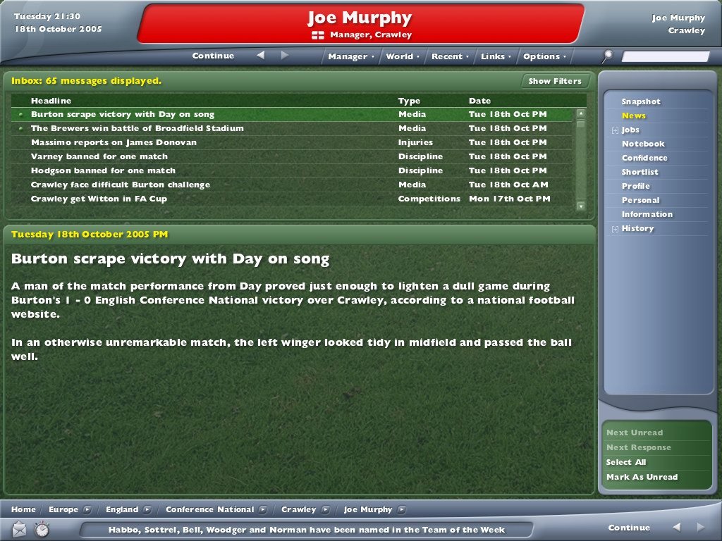 Скриншот из игры Football Manager 2006 - 26