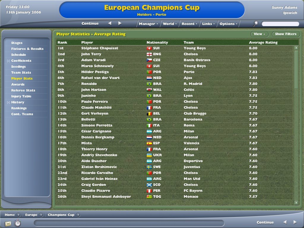 Скриншот из игры Football Manager 2006 - 43