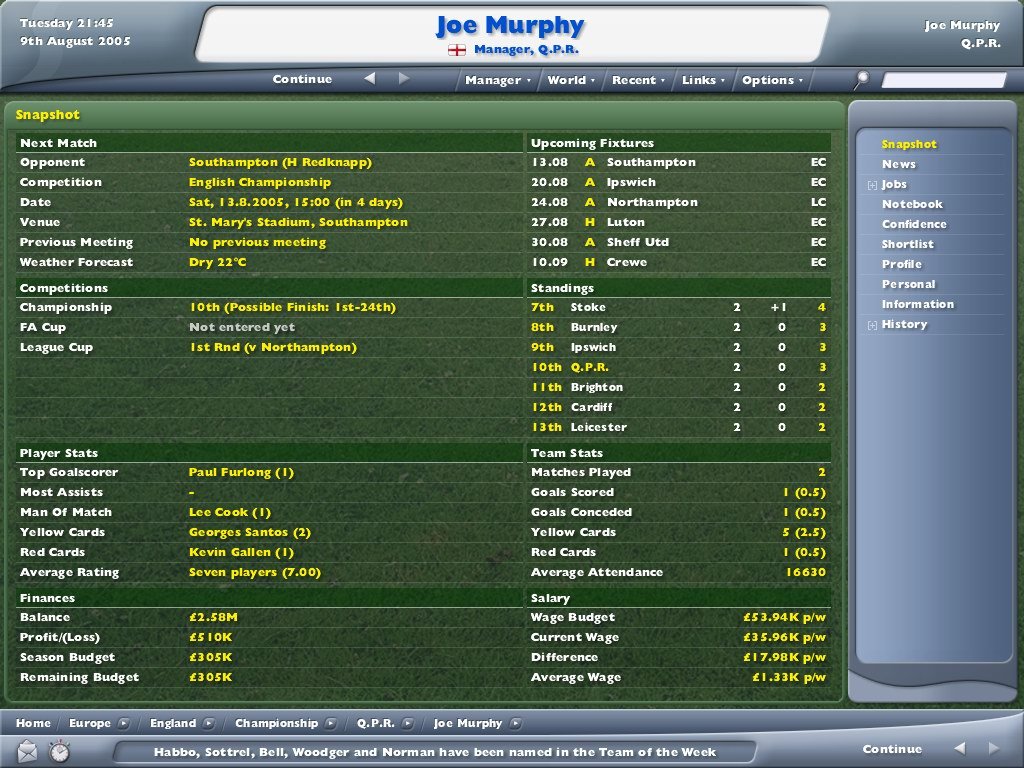 Скриншот из игры Football Manager 2006 - 36