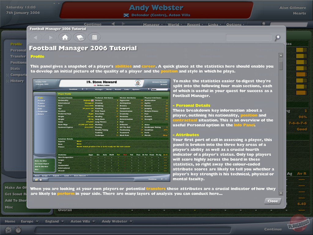 Скриншот из игры Football Manager 2006 - 12
