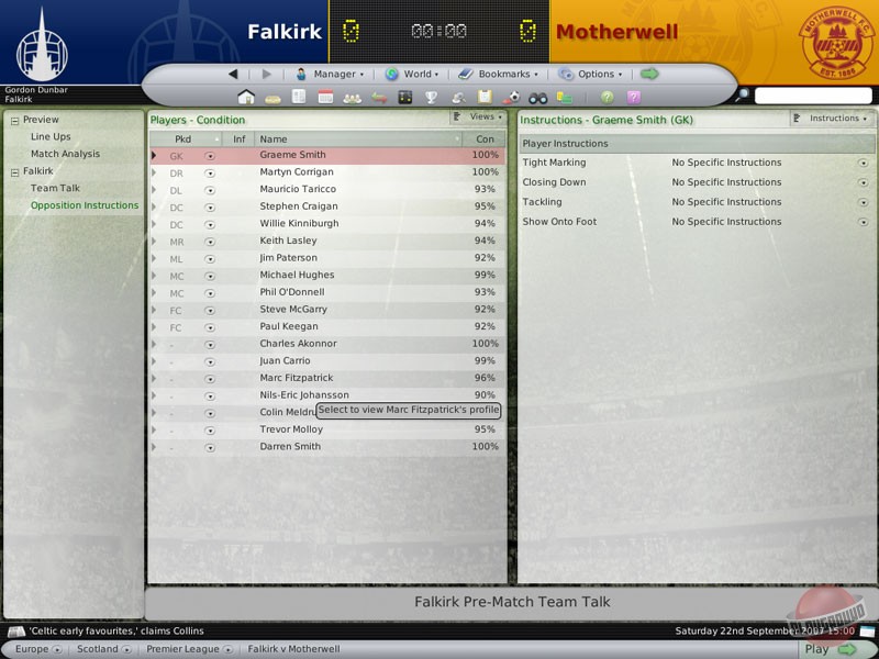 Скриншот из игры Football Manager 2008 - 13