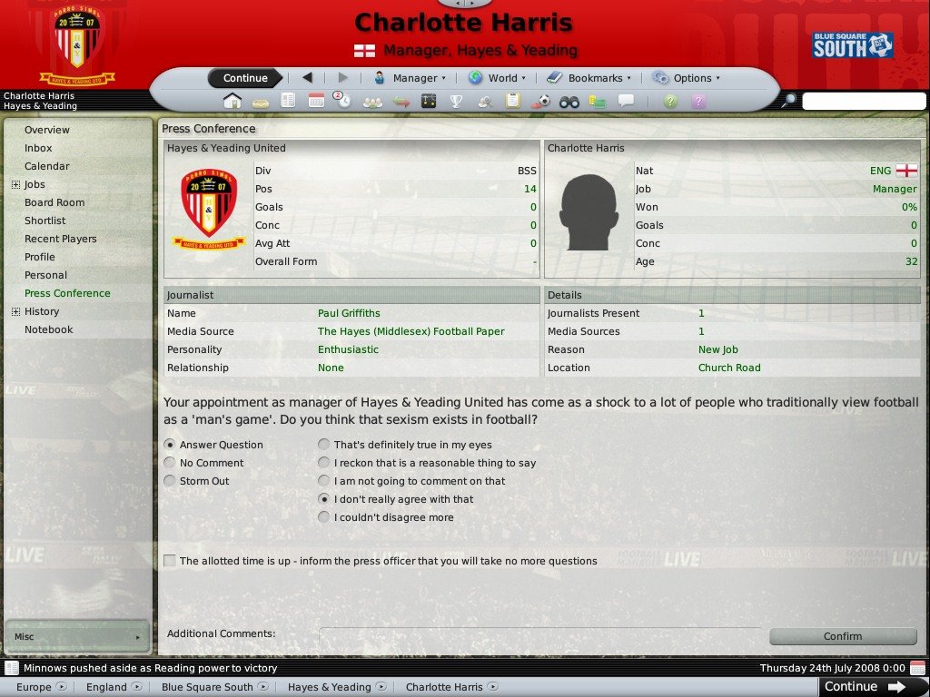 Скриншот из игры Football Manager 2009 - 4