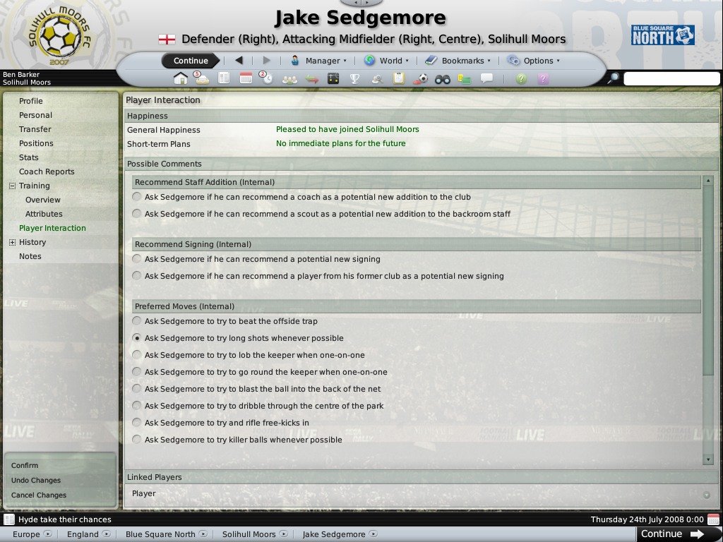Скриншот из игры Football Manager 2009 - 21
