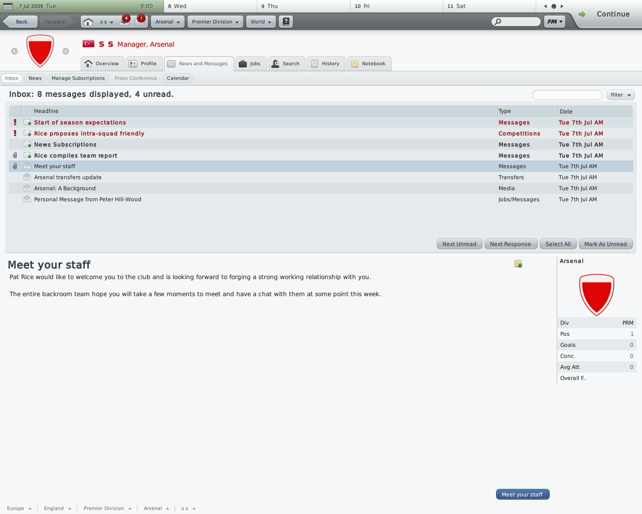 Скриншот из игры Football Manager 2010 - 14