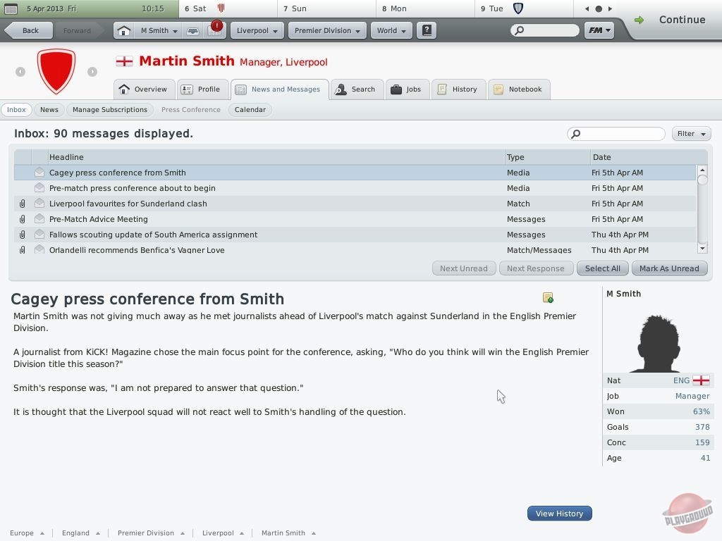 Скриншот из игры Football Manager 2010 - 27