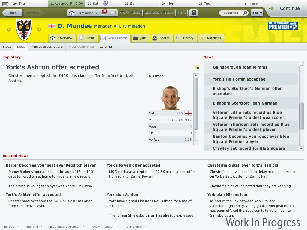 Скриншот из игры Football Manager 2010 - 45