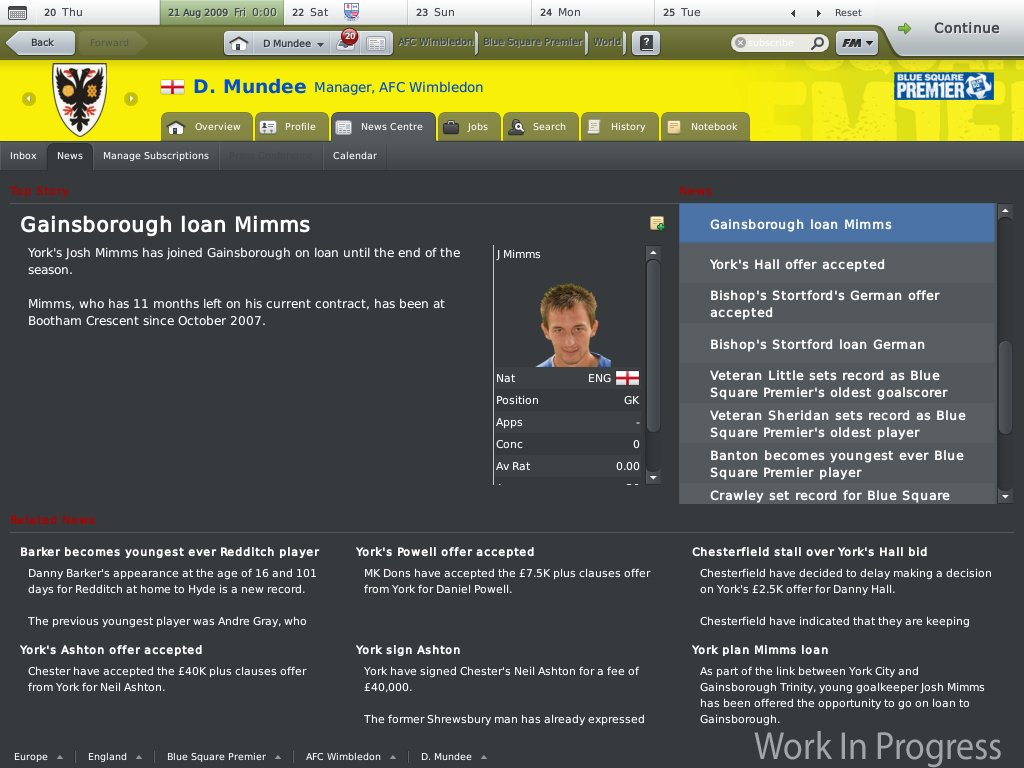 Скриншот из игры Football Manager 2010 - 92