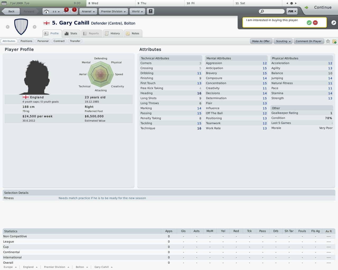 Скриншот из игры Football Manager 2010 - 75