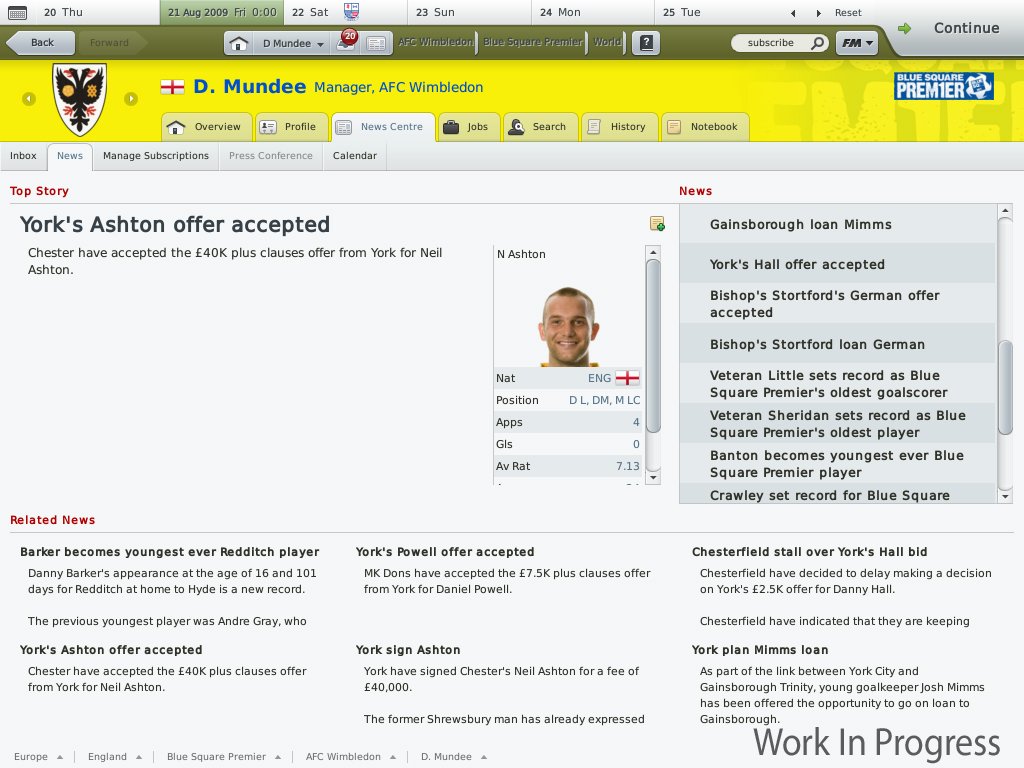 Скриншот из игры Football Manager 2010 - 52