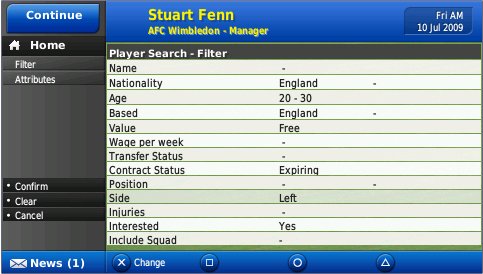 Скриншот из игры Football Manager 2010 - 104
