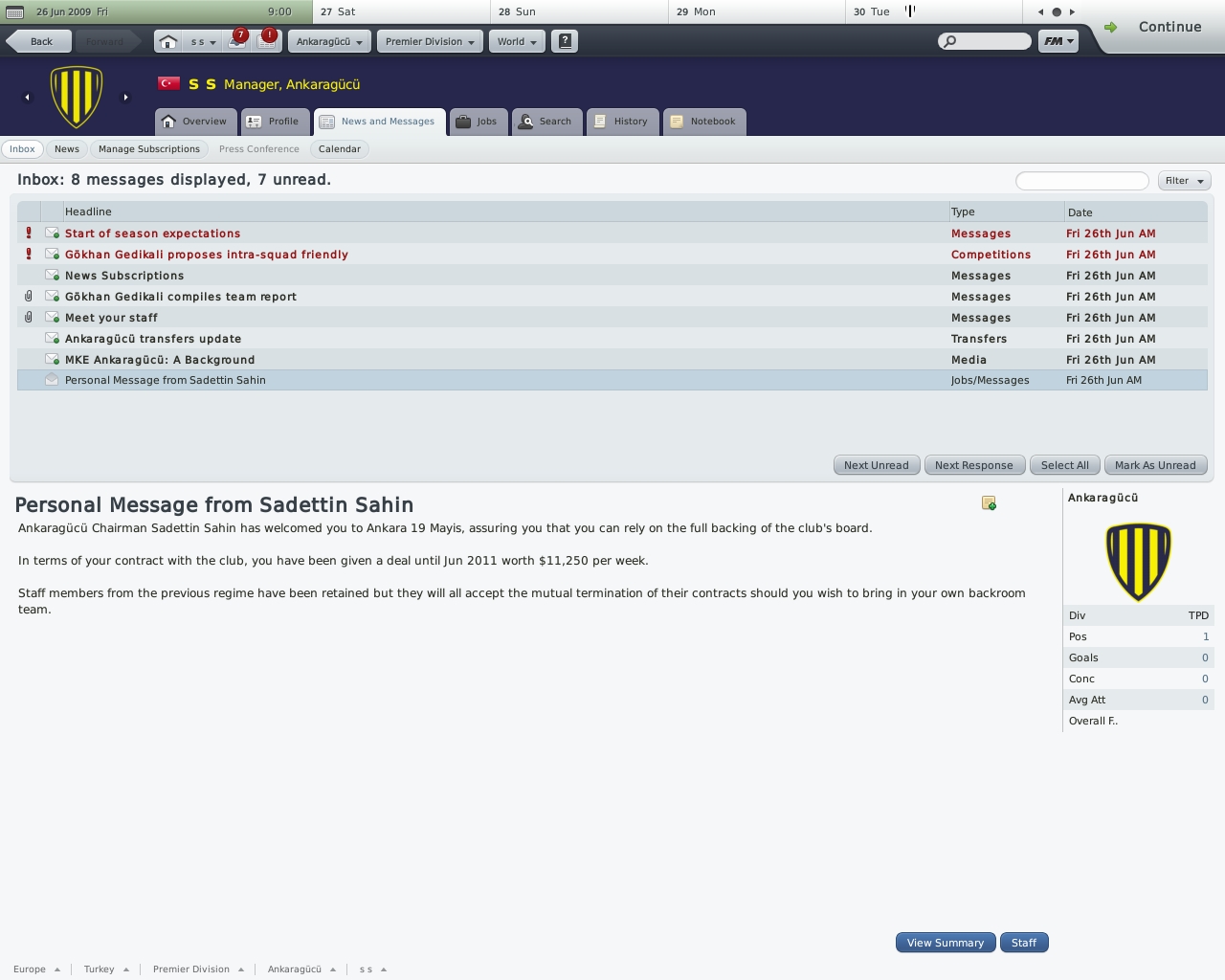 Скриншот из игры Football Manager 2010 - 49