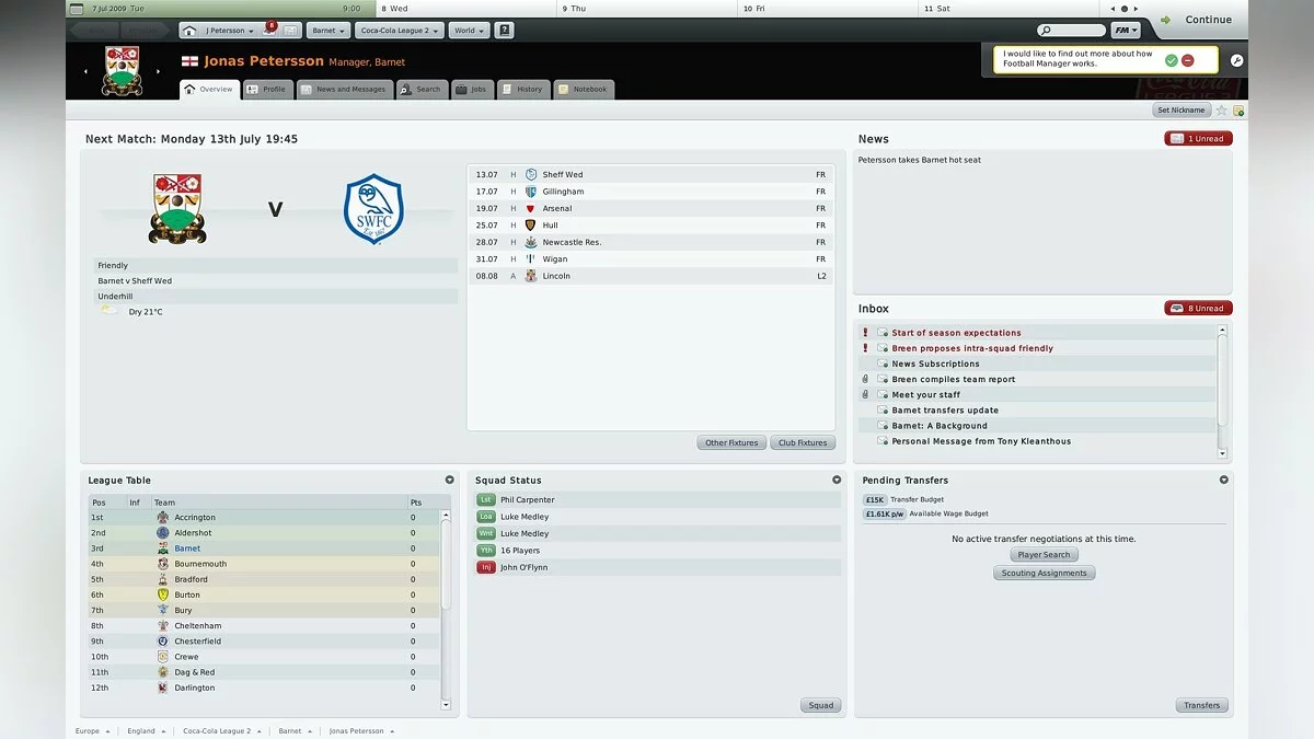Скриншот из игры Football Manager 2010 - 15