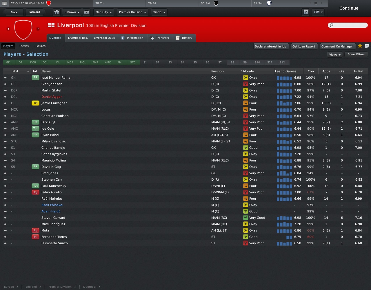 Скриншот из игры Football Manager 2011 - 54