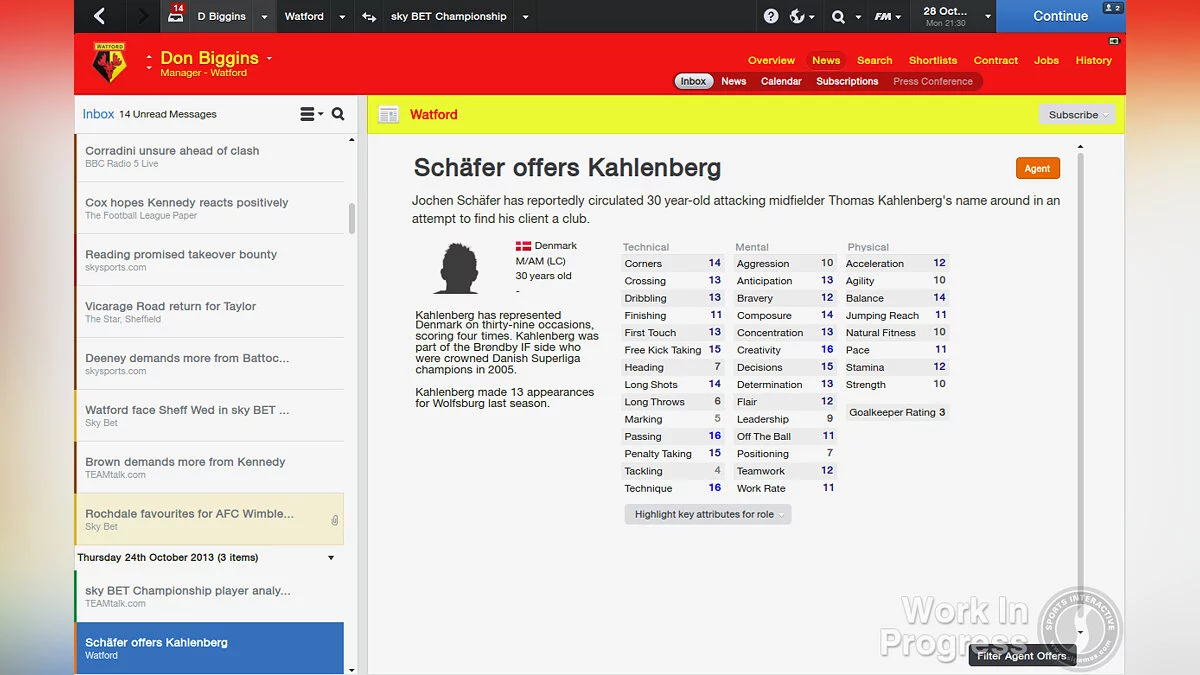 Скриншот из игры Football Manager 2014 - 17