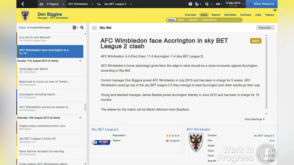 Скриншот из игры Football Manager 2014 - 15
