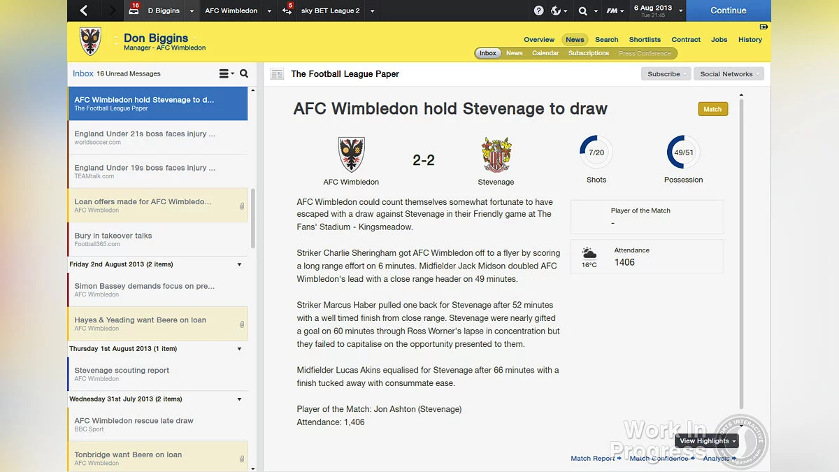 Скриншот из игры Football Manager 2014 - 25