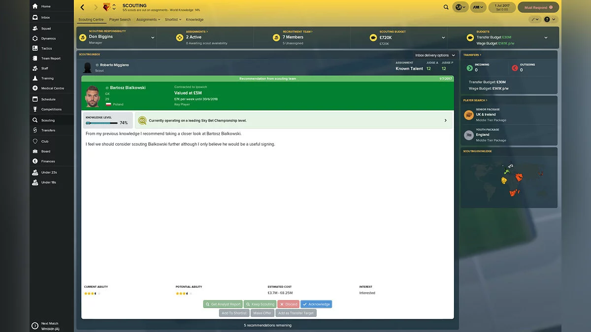 Скриншот из игры Football Manager 2018 - 10