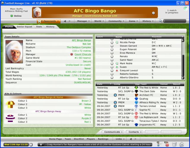 Скриншот из игры Football Manager Live - 90