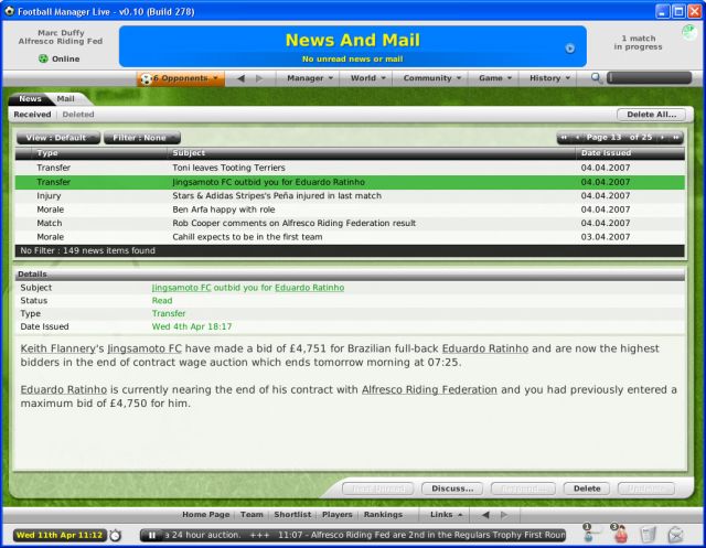 Скриншот из игры Football Manager Live - 21