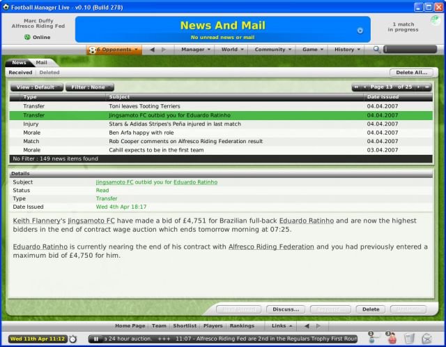 Скриншот из игры Football Manager Live - 83
