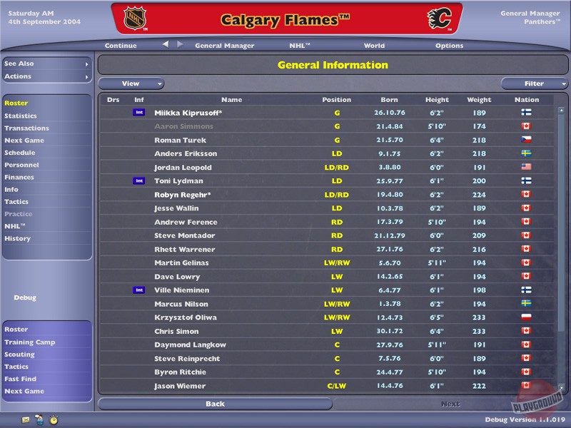 Скриншот из игры NHL Eastside Hockey Manager 2005 - 9