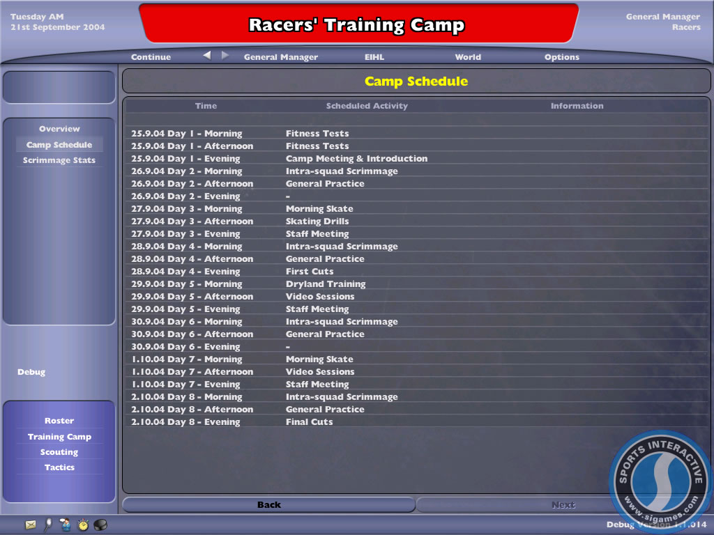 Скриншот из игры NHL Eastside Hockey Manager 2005 - 12